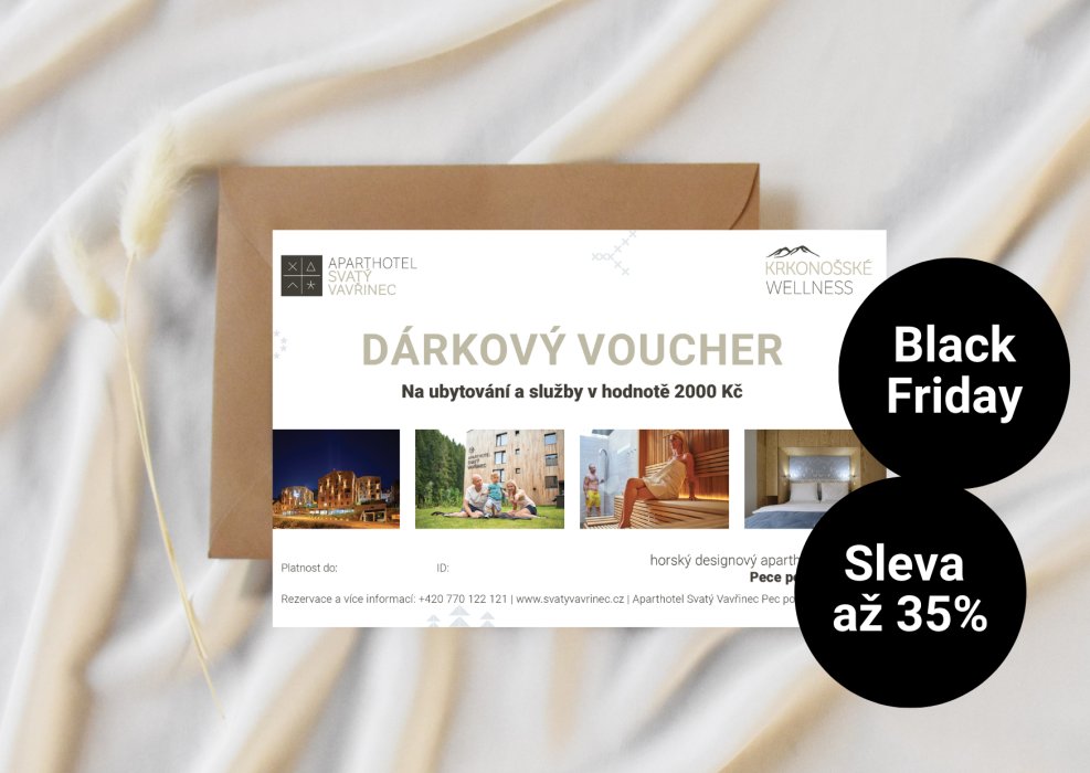 Dárkový voucher na pobyt - až 35% sleva